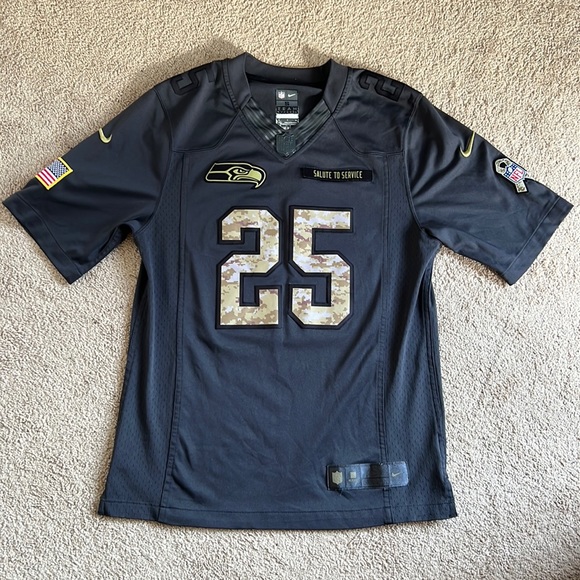 Nike NFL Seattle Seahawks SHERMAN 25 Salute to Service Football Jersey Sz Small - Picture 2 of 16
